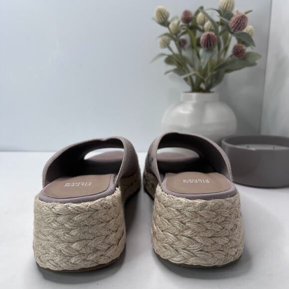 Eileen Fisher Tali Recycled Stretch Knit Espadrille Wedge Sandals Tan Women's 10 - Picture 5 of 10